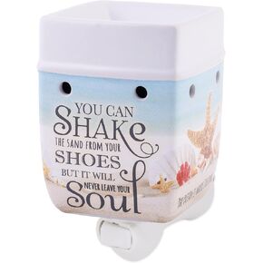 Elanze Designs Shake The Sand from Shoes Beach Ocean Stoneware Electric Plug-in Wax Tart Oil Warmer