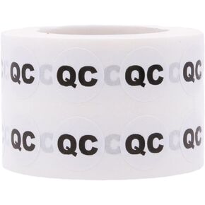Quality Control QC Stickers, 1/2 Inch Round, 1000 Labels on a Roll