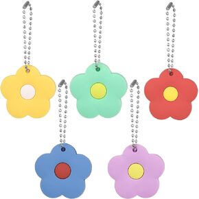 iplusmile Silicone Key Cap Tags: 5pcs Flower Shaped Plastic Key Identifier Rings Key ID Rings Key Protector Caps for House Apartment Organization