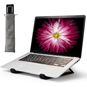 Laptop Stand for Desk,MacBook Portable Foldable Stand Sturdy Laptop Riser, Ventilated Laptop Holder Compatible 13 14 15.6 Inch MacBook Pro Air/HP/Dell,Cooling Computer Stand Accessories Black in Saudi Arabia
