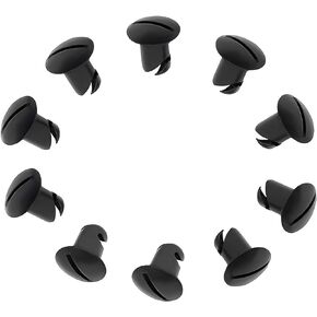 .500 Grip 7/16" Aluminum Button Oval Head Turn Quarter Dzus Fasteners (10-Pack) (Style-10 Pack-Black)