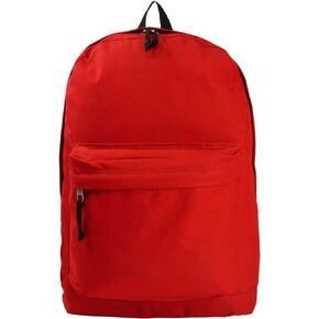 K-Cliffs Basic Emergency Survival Backpack Classic Simple School Book Bag Student Daily Daypack 18 Inch Red 18"x13"x16"