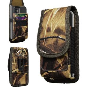 Phone Holster for Samsung Galaxy S24 S23 S22 S21 S20 FE S10 S9 S8 A02S A12 A13 A32 A42 A52 A51 A71 A20 Note 20 Ultra Note 10 Plus Note 9 Belt Case with Belt Clip Nylon Pouch Holder,Camo