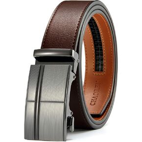 CHAOREN Leather Ratchet Belt for men 1 3/8" for Dress Pants - Micro Adjustable Belt Fit Everywhere