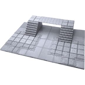 EnderToys Locking Dungeon Tiles - Bridge Over Lava, Terrain Scenery Tabletop 28mm Miniatures Role Playing Game, 3D Printed Paintable