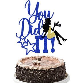 You Did It Cake Topper, Congrats Grad, I am Done, Congratulate Graduation for Graduation Cake, Class of 2025 Graduation Party Decorations (Golden rose)