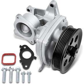 A-Premium Engine Water Pump W/Pulley & Gasket & Seal & Bolts - DOHC 4Cyl 2.5L - Compatible with Cadillac, Chevy & GMC - 13-19 - Impala, Malibu, Canyon, ATS, Colorado, Replace# 130-2090AH, 12650240