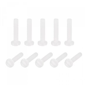 uxcell Nylon Machine Screws, M3x6mm Slotted Pan Head Fasteners Bolts for Electronics, Communications, Equipment, 50Pcs