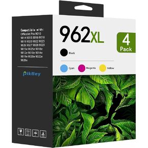962XL Ink Cartridges Combo Pack (4-Pack, Black/Cyan/Magenta/Yellow) - Compatible 962 962XL Ink Cartridges Replacement for OfficeJet Pro 9010 9014 9015 9018 9019 9020 9022 9025 9026 Printer
