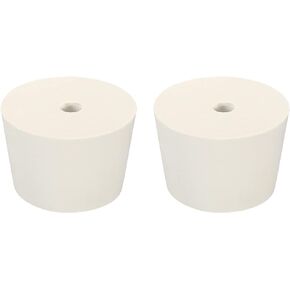 MECCANIXITY Rubber Tapered Plug 38mm to 46mm with 8mm Hole Test Tubes Bungs Stopper White for Lab Home 2 Pieces