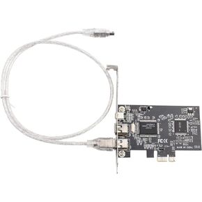 PCIE Firewire Card, PCIE 1394A Firewire Expansion Card PCI Express IEEE 1394 Adapter Controller Card with Firewire Cable for Windows 10/8 / 7 / Vista/XP / 2000