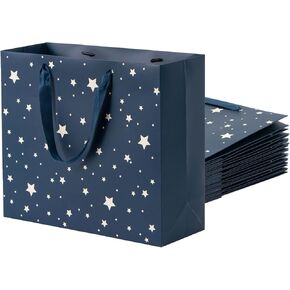عبوة من 12 كيس هدايا من Uceoo، أكياس هدايا زرقاء فاخرة متنوعة مع مناديل ورقية قابلة لإعادة الاستخدام لتغليف الهدايا لأعياد الميلاد، وحفلات استقبال المولود الجديد، وحفلات الزفاف، وهدايا الحفلات، وهدايا العطلات، مقاس 12.6 بوصة × 4.5 بوصة × 11 بوصة in Kuwait