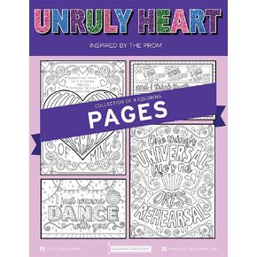 Coloring Broadway - The Prom Inspired Coloring Pages (Set of 4) “Unruly Heart" Collection, Broadway Musical Merchandise, Ideal Gift for a Broadway Theater Lover