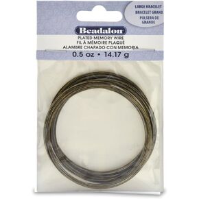 Beadalon Carbon Steel Memory Wire, Round, Ring, Gold Color, 0.5 oz, Approx. 99 coils