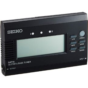 Seiko SAT10BE Stunning Guitar/Bass Tuner with Flat Tuning Function-Black