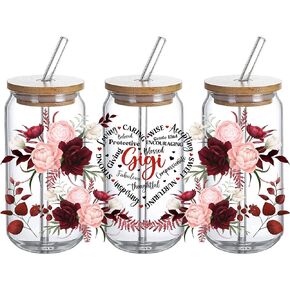 UV DTF Glass Cup Wrap Transfer - Mental Heath Matters Sublimation Design UVDTF can Glass, Waterproof Decal for 16oz Glass Cups, Gifts for Women - 3PCS