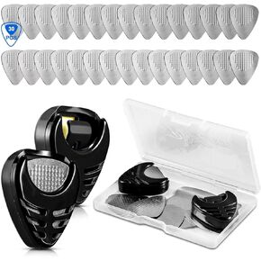 30Pieces Metal Guitar Picks Plectrums Stainless Steel Picks Guitar Pick Holder Black With Picks Storage Case for Electric Guitar Bass Ukulele