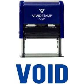 Basic Void Self Inking Rubber Stamp (Blue Ink) Large