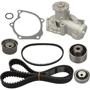 IRONTEK Timing Belt Kit with Water Pump Fit for 2001-2006 for Hyundai Santa Fe, 1999-2005 for Hyundai Sonata, 2001-2005 for Kia Optima, 2001-2005 for Kia Magentis, 2.4L, TBK313, ITM313, TS26313