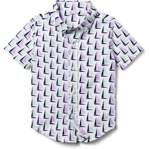 Janie and Jack Boys' Sailboat Print Button Up Shirt (Toddler/Little Big Kids)
