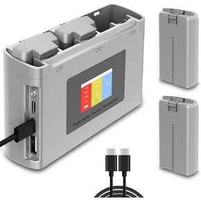 بطارية Mini 2 SE ومركز شحن LCD ثنائي الاتجاه Mini 2، عبوتان من بطاريات الطيران الذكية المتوافقة مع DJI Mini 2 SE Mini 2 وMini SE Drone، 2400 مللي أمبير في الساعة 31 دقيقة كحد أقصى بطارية Mini 2 SE in Kuwait