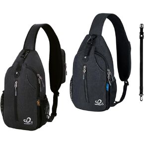 WATERFLY Small Hiking Sling Backpack: Crossbody Sling Bag Chest Bag Daypack for Men Women with Skin-Friendly Shoulder Strap
