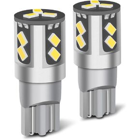 194 LED Bulbs for License Plate Light 168 175 2825 W5W T10 11-SMD 3020 6000K White DC 12V 24V Car Medium Heavy Truck Pickup Side Marker Dome Door Map Dash Courtesy Step Tag Lights, Pack of 2