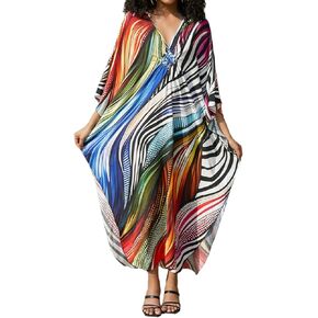 Bsubseach Plus Size Caftan Dresses for Women Bathing Suit Cover Up Swimsuit Beachwear