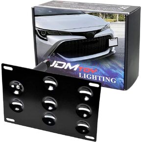 iJDMTOY No Drill Front Bumper Tow Hook License Plate Mounting Bracket Adapter Kit Compatible with 2019-up Toyota Corolla