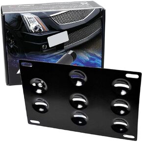 iJDMTOY No Drill Front Bumper Tow Hook License Plate Mounting Bracket Adapter Kit Compatible with 2008-2013 Cadillac CTS and CTS-V, 2013-2019 ATS