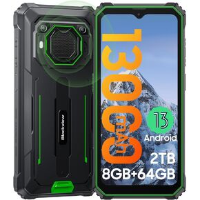 الهواتف القوية غير مقفلة، هاتف ذكي متين 2023 Blackview BV6200، بطارية 13000 مللي أمبير في الساعة، شحن سريع 18 وات، Android 13، توسيع 8 جيجابايت + 64 جيجابايت/2 تيرابايت، أعلى مكبر صوت للهواتف المحمولة المقاومة للماء، ثلاث فتحات للبطاقات، وضع القفازات in Kuwait