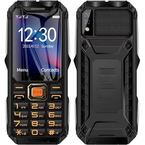 Diyeeni 2G Rugged Phone, Unlocked Cell Phone for Seniors/Kids, Elderly Mobile Phone with 2.6in Screen, 16800mAh Battery, Dual LED Flashlight, Big Speaker, SOS, Radio, Bluetooth(Black)