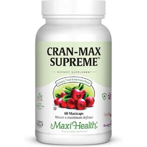 Maxi-Health CranMax Supreme Cranberry Supplement Capsules - Urinary Tract and Immune Support - 60 Count - 1 Month Supply