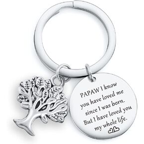 RSZOTW Papaw Gift Grandpa Gift Father's Day Keychain Great Grandfather Gift Grandpa Appreciation Jewelry