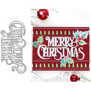 Merry Christmas Letters Metal Die Cuts, Merry Christmas Words Stencils DIY Crafts Cards Cutting Dies Cuts for DIY Embossing Card Making Photo Decorative Paper Dies Scrapbooking
