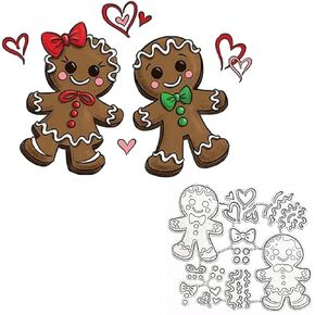 Christmas Gingerbread Man Metal Die Cuts,Gingerbread Man Loves Christmas Cutting Dies Cut Stencils for DIY Scrapbooking Photo Decorative Embossing Paper Dies for Scrapbooking Card Making