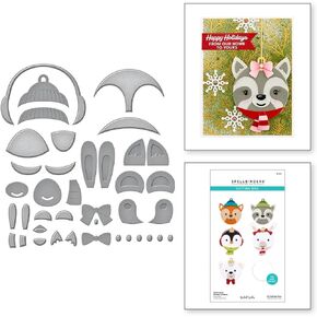 Spellbinders Whimsical Winter Critters Etched Dies, Metal