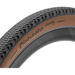 Pirelli Cinturato Gravel H Bike Tire, Hard Gravel Surfaces, Tubeless Ready Clincher TLR, Grip & Adapt, Advanced Puncture/Cut Protect, (1) Tire, Classic Tan, 650b x 45