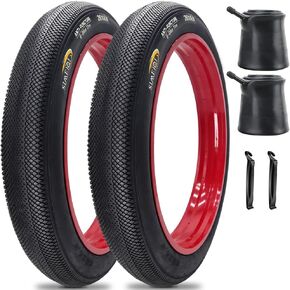 SIMEIQI 2 Pack 20"/26"X4.0" E-Bike Fat Bike Tires and Inner Tubes Beach Cruiser Electric Bicycle Tricycle Tyres Foldable Replacement Tire for City Commuter Ebike Street Road Pavement Urban