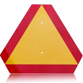 Slow Moving Vehicle Sign,Safety Triangles dot Approved Triangle Sign 14"x16"50-mil Thick Aluminum Diamond Grade Reflective,Up to 7 Years of Outdoor use for Golf Cart