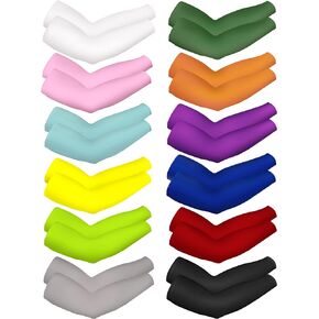 Bememo 12 Pairs Unisex UV Protection Sleeves Long Arm Cooling Cover Sleeves