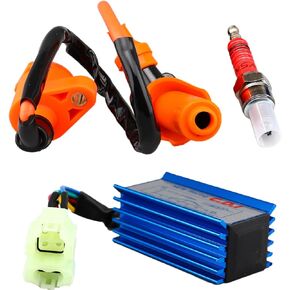 ملف الإشعال/6 دبوس CDI صندوق/3 مجموعات شمعات الإشعال الكهربائي لـ GY6 50cc 125cc 150cc دراجات نارية ATV Go Kart محرك رباعي الأشواط