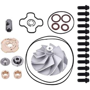 SPELAB Compatible with GTP38 Turbo Compressor Wheel & Upgraded Rebuild Kit 1994-2003 7.3L Powerstroke Diesel 446579-0001 170293 F81Z-6K682-BARM 817-1004-002F