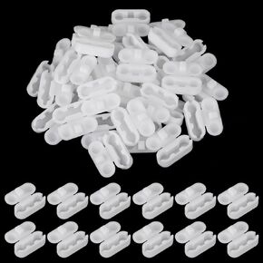 30Pcs Ball Chain Pull Connectors Replacement Vertical Roller Shade Beaded Chain Connector, White Plastic Roman Roller Blind Ball Chain Cord Connector Clips for Window Household Blinds Parts