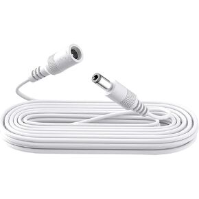 10ft/3M DC Power Extension Cable, 5.5mm*2.1mm Male to Female Power Cord for CCTV Security Camera DVR, LED Strip Light, Router, 12V DC Power Supply Adapter and More(White)