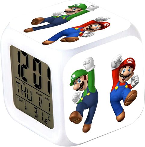 7 Colors Change Digital Alarm Clock LED Display Electronic Desktop Clock with Time, Temperature, Alarm, Date in Saudi Arabia