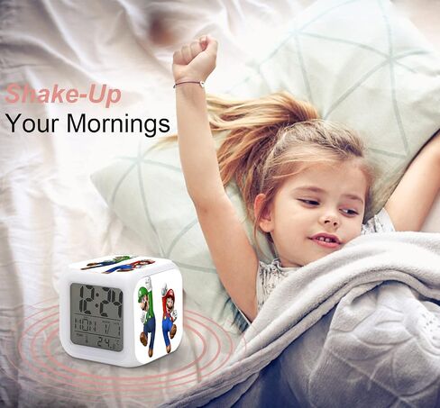 7 Colors Change Digital Alarm Clock LED Display Electronic Desktop Clock with Time, Temperature, Alarm, Date in Saudi Arabia