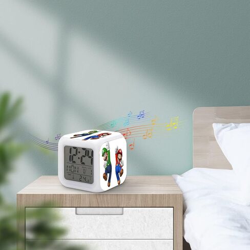 7 Colors Change Digital Alarm Clock LED Display Electronic Desktop Clock with Time, Temperature, Alarm, Date in Saudi Arabia