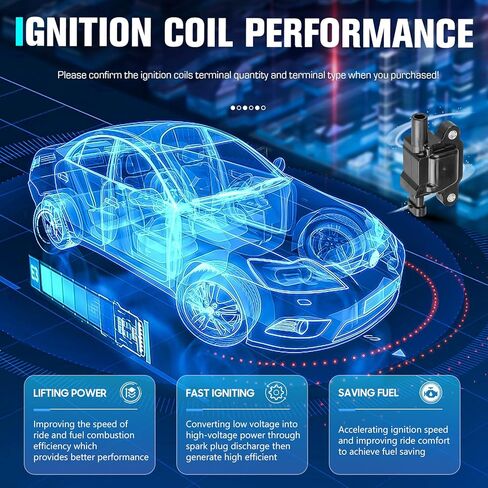 مجموعة من 8 ملفات إشعال و8 قابس إشعال ومجموعة أسلاك إيريديوم متوافقة مع جي إم سي كامارو كورفيت إكسبريس رينييه سيلفرادو سوبربان سافانا لاستبدال UF413 12570616 in Kuwait