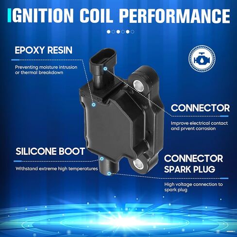 مجموعة من 8 ملفات إشعال و8 قابس إشعال ومجموعة أسلاك إيريديوم متوافقة مع جي إم سي كامارو كورفيت إكسبريس رينييه سيلفرادو سوبربان سافانا لاستبدال UF413 12570616 in Kuwait